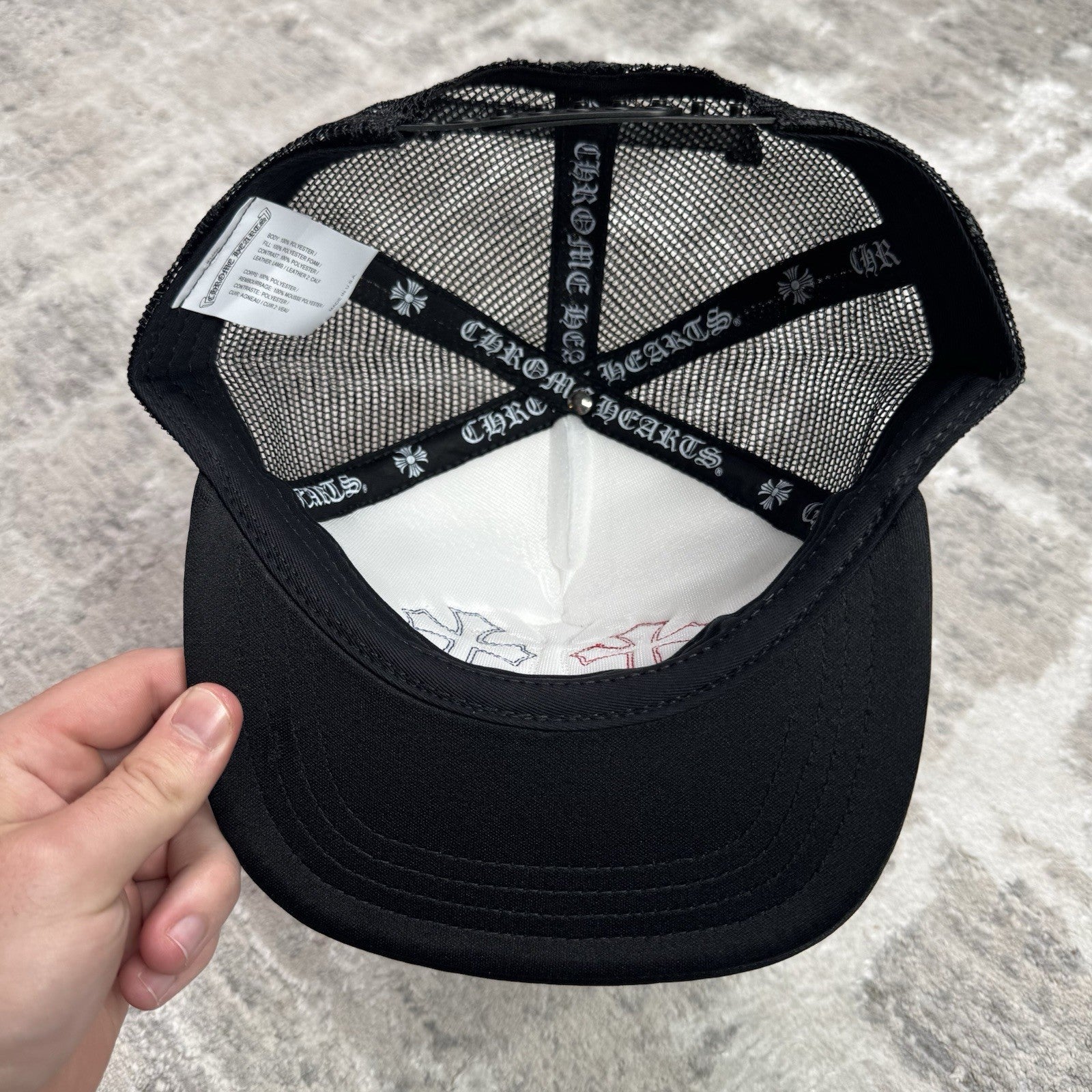 Chrome Hearts 4th Of July Leather Triple Cross Trucker Hat