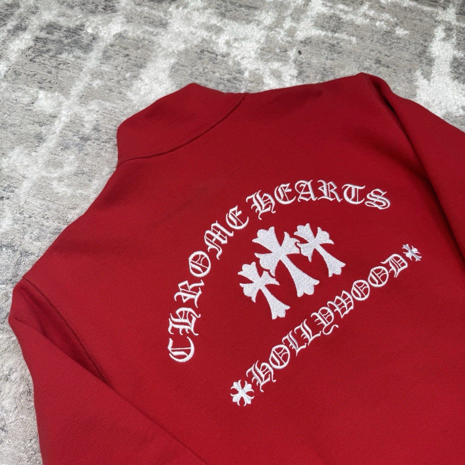 Chrome Hearts King Taco Triple Cross Embroidered Quarter Zip Pullover 