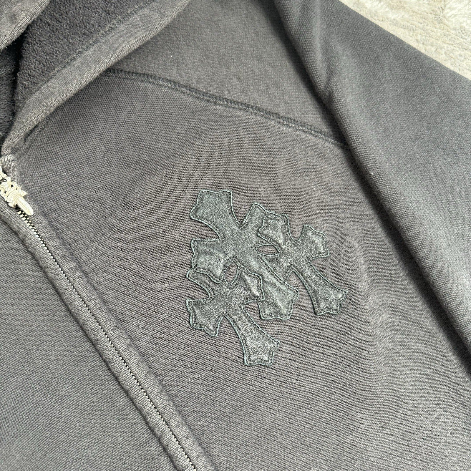 Chrome Hearts Paper Jam Triple Cross Zip Up Hoodie 