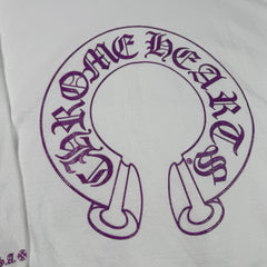 Chrome Hearts Purple Glitter Online Exclusive Horseshoe Pullover Hoodie 