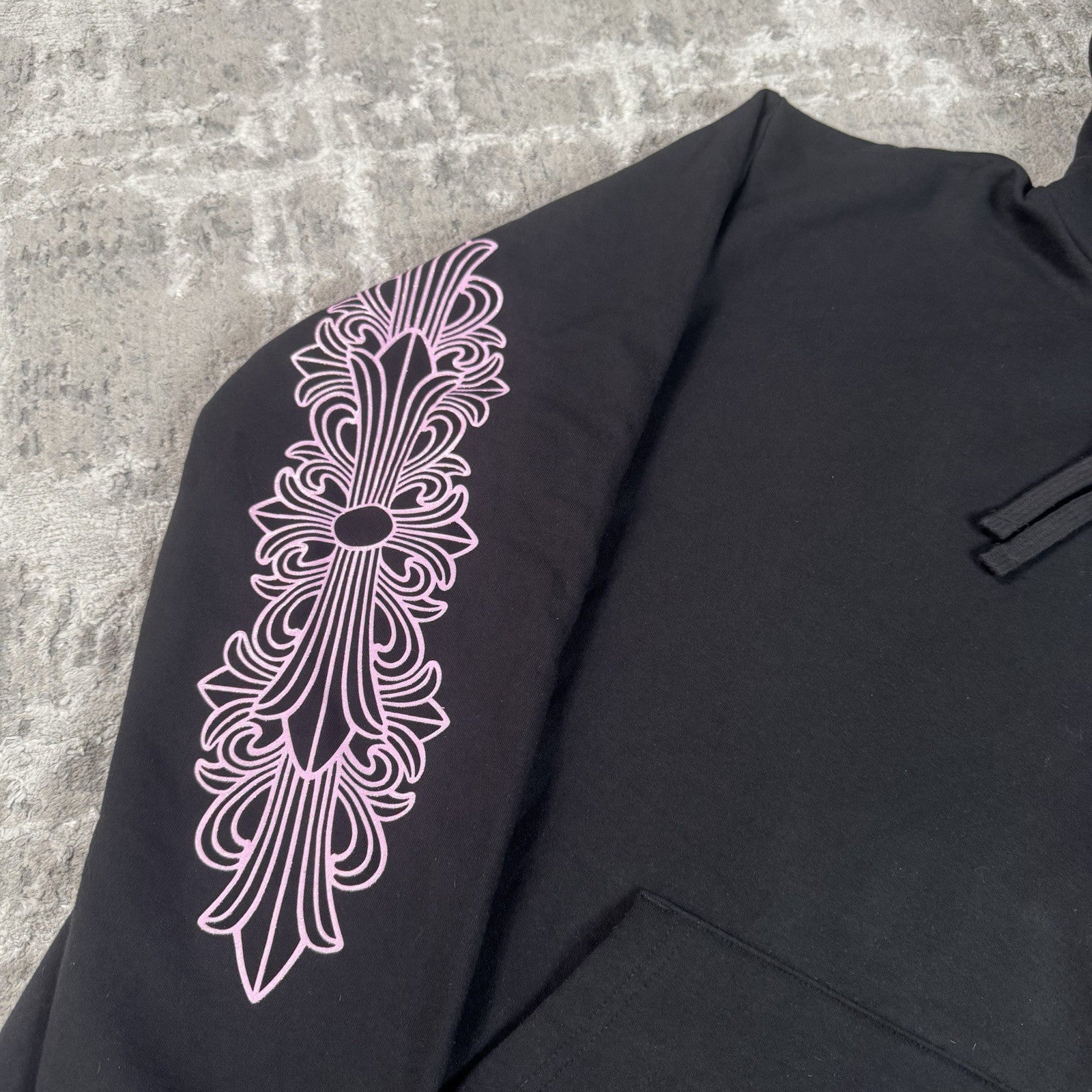 Chrome Hearts Friends And Family Pink Glitter Floral Pullover Hoodie