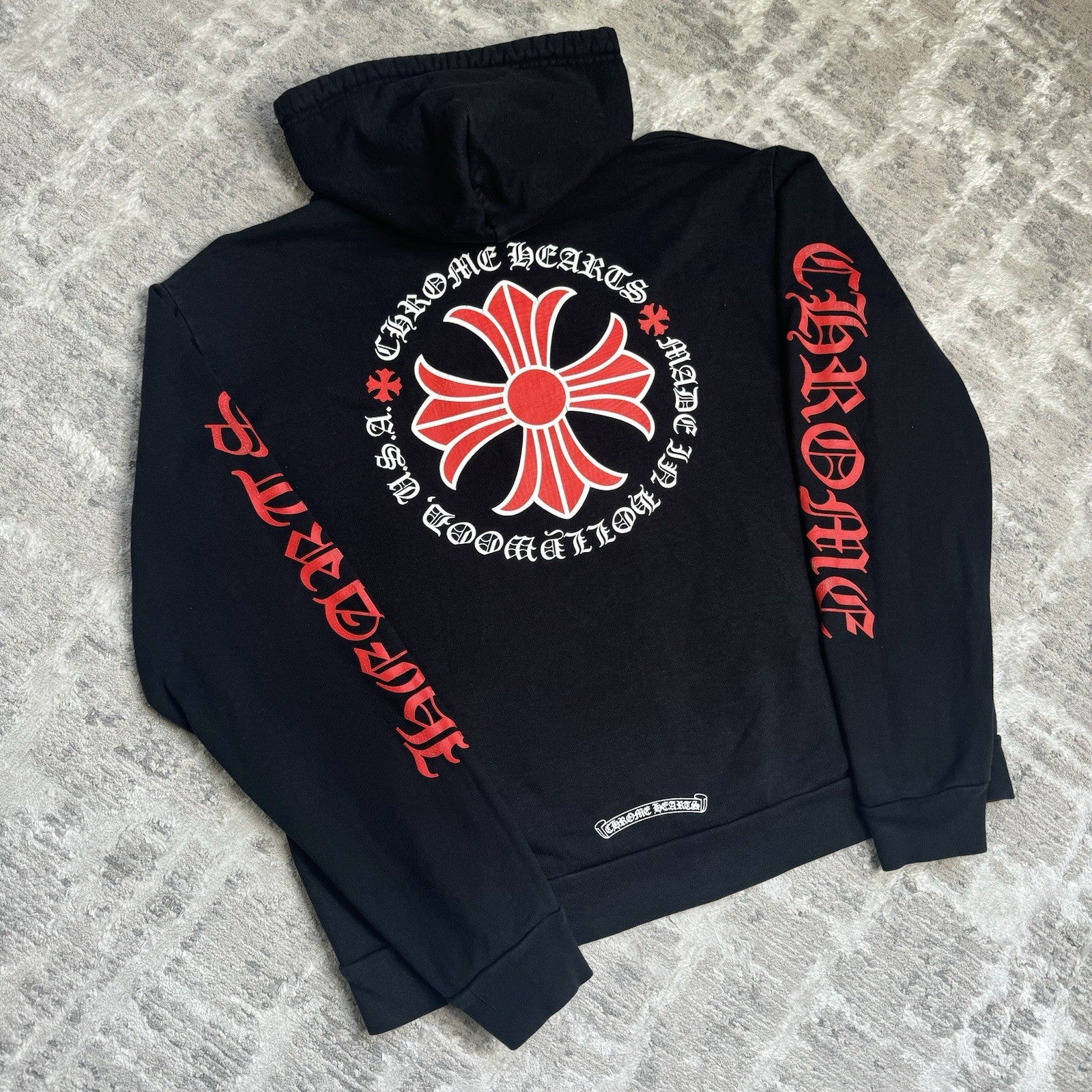 Chrome Hearts Red Plus Cross Pullover Hoodie 