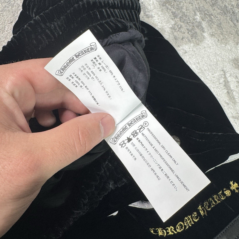 Chrome Hearts Velour Leather Track Pant 