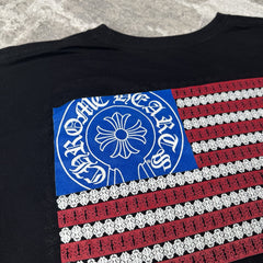 Chrome Hearts USA Dagger Flag Short Sleeve Tee Shirt 