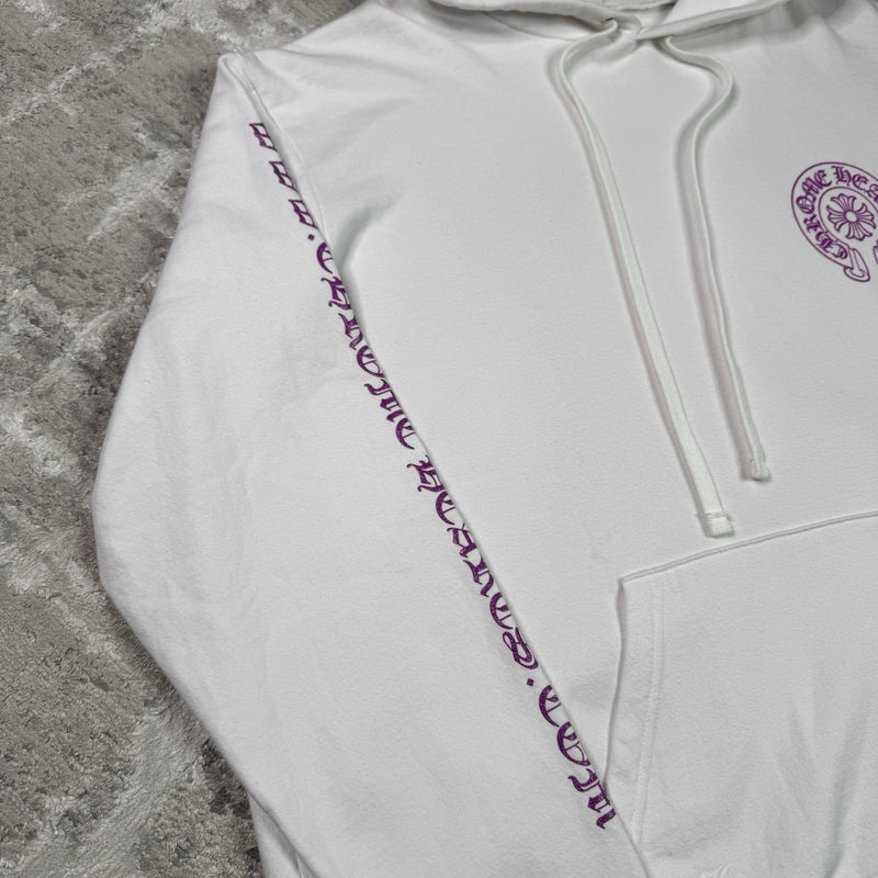 Chrome Hearts Purple Glitter Online Exclusive Horseshoe Pullover Hoodie 
