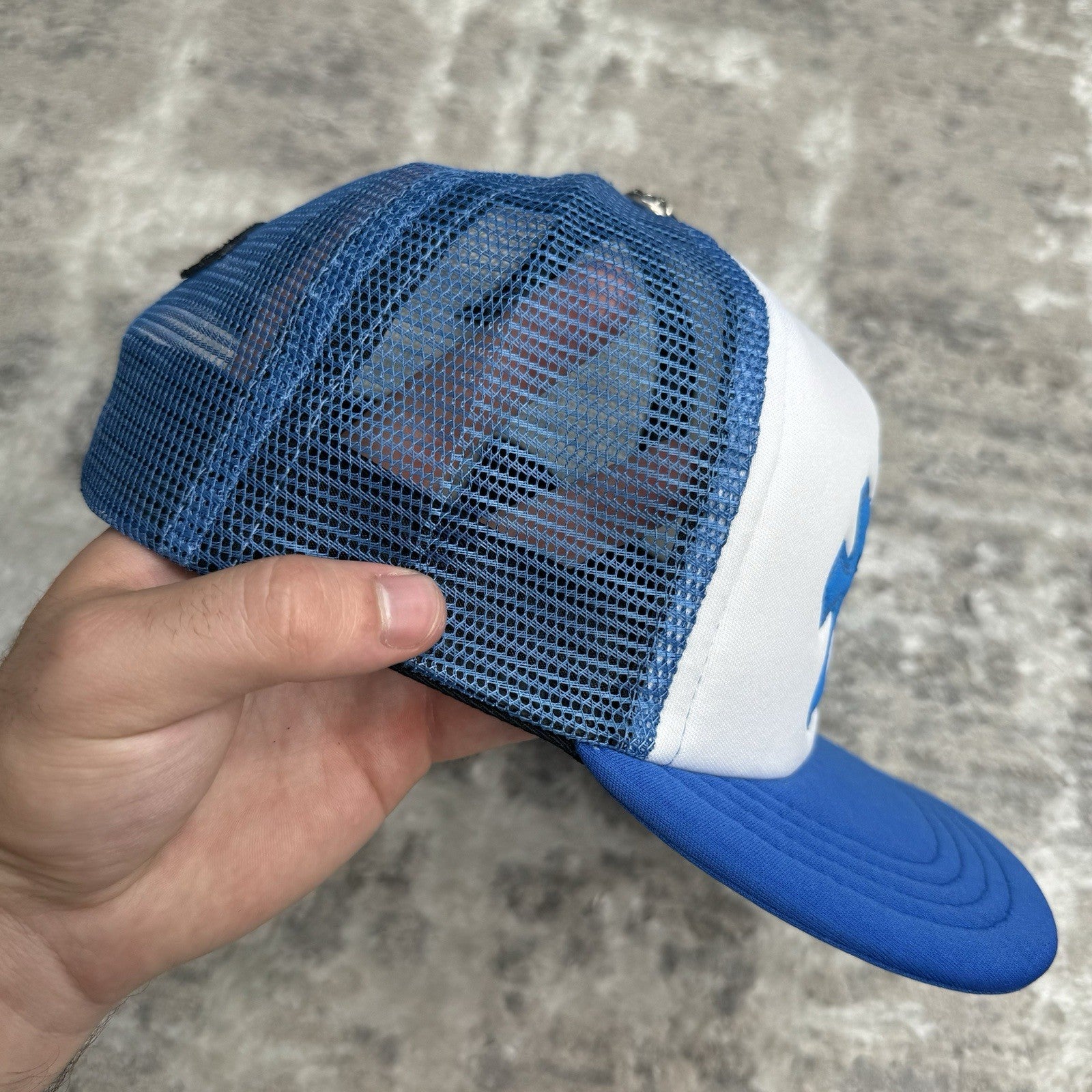 Chrome Hearts Leather Cross Patch Trucker Hat 