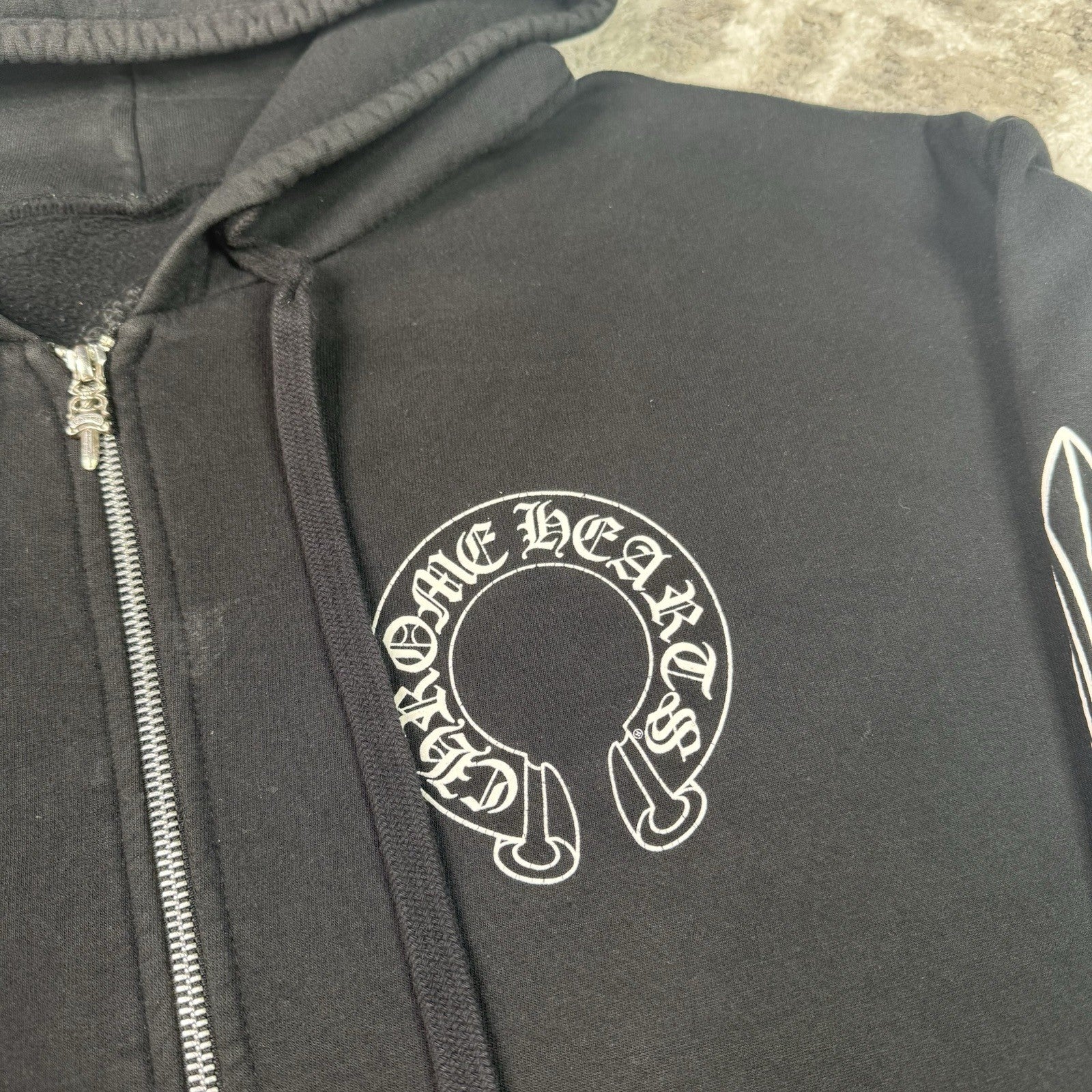 Chrome Hearts Horseshoe Floral Zip Up Hoodie 