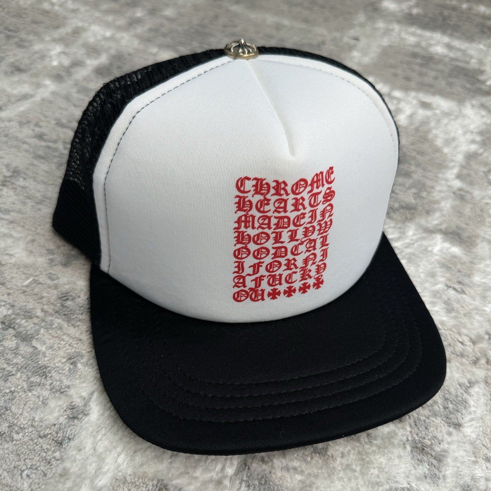 Chrome Hearts Eye Chart Logo Trucker Hat