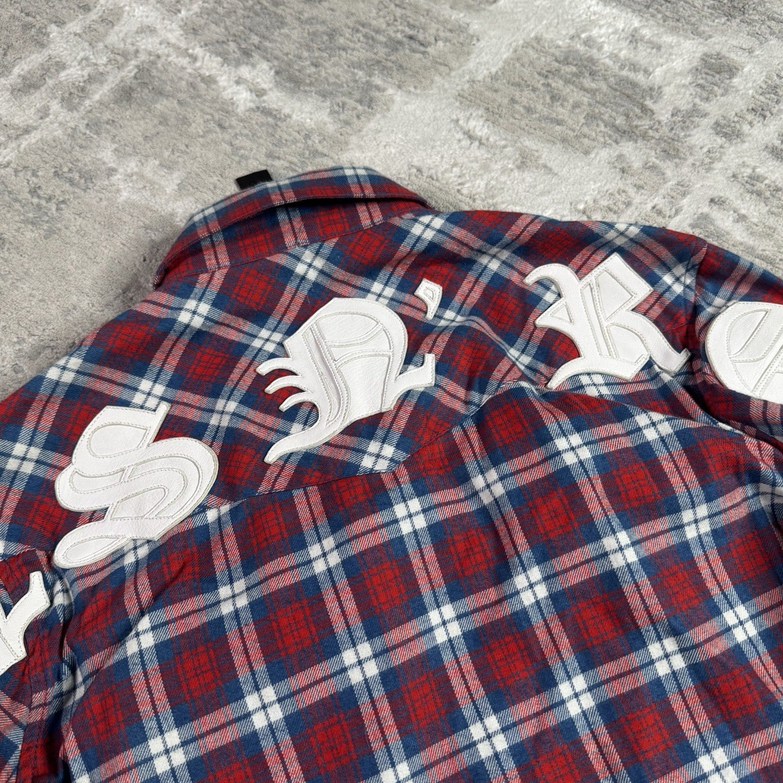 Chrome Hearts Guns N Roses Leather Patch Button Up 