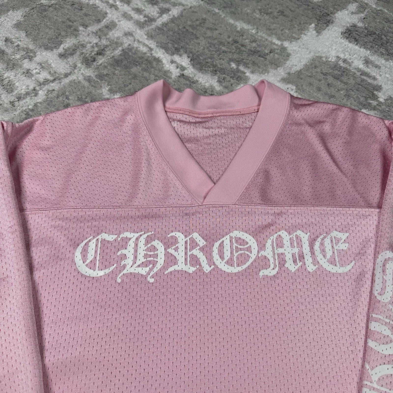 Chrome Hearts Mesh Pink Long Sleeve Stadium Jersey 