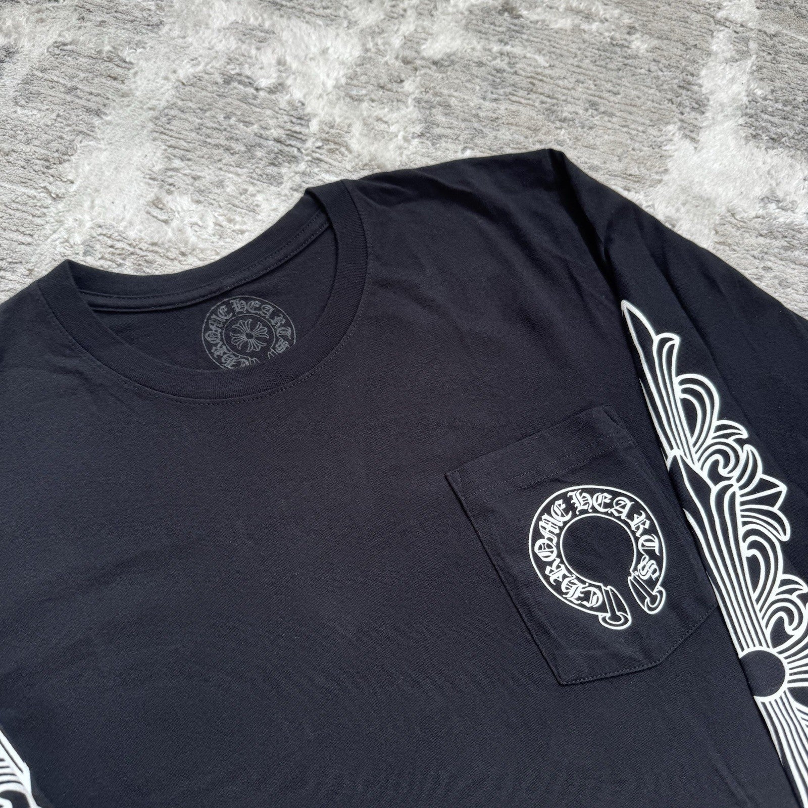 Chrome Hearts Floral Horseshoe Long Sleeve Shirt 