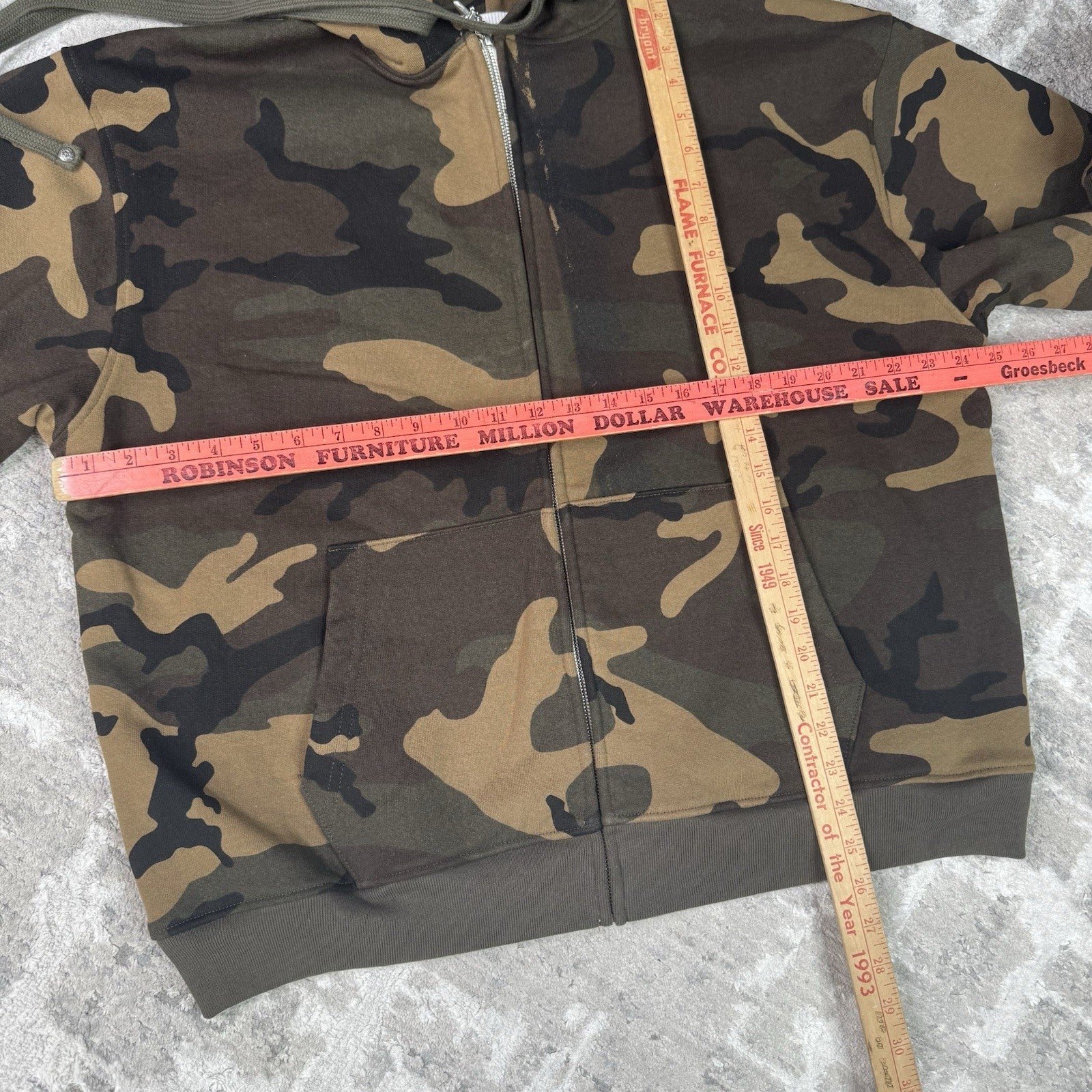 Chrome Hearts Leather Spellout Horseshoe Floral Sleeve Thermal Zip Up Hoodie 