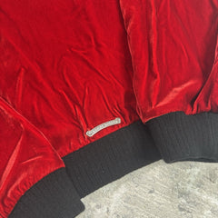Chrome Hearts Velour Leather Zip Up Track Jacket 