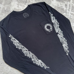 Chrome Hearts Floral Horseshoe Long Sleeve Shirt 