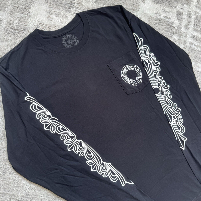 Chrome Hearts Floral Horseshoe Long Sleeve Shirt 