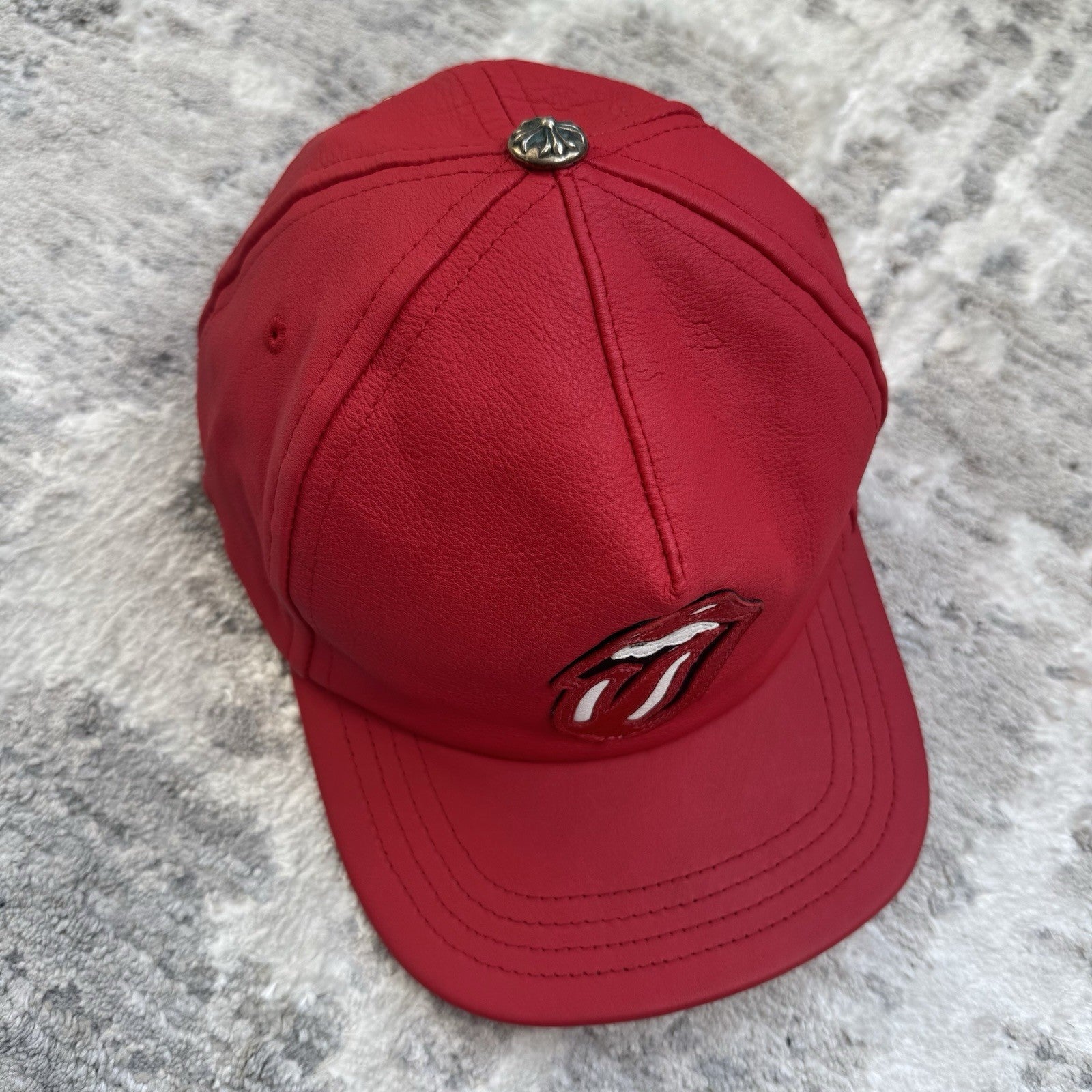 Chrome Heart Rolling Stones leather patch hat