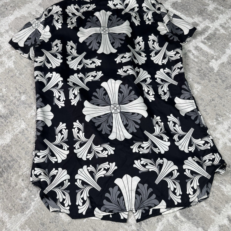 Chrome Hearts Silk Plus Cross Button Up Shirt 