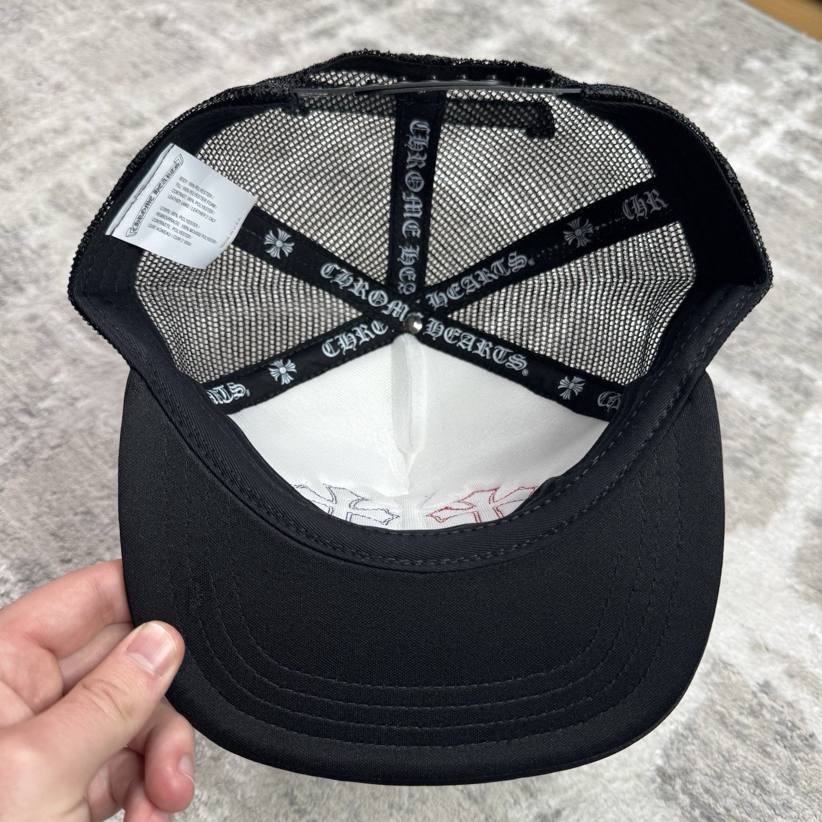 Chrome Hearts 4th Of July Leather Triple Cross Trucker Hat