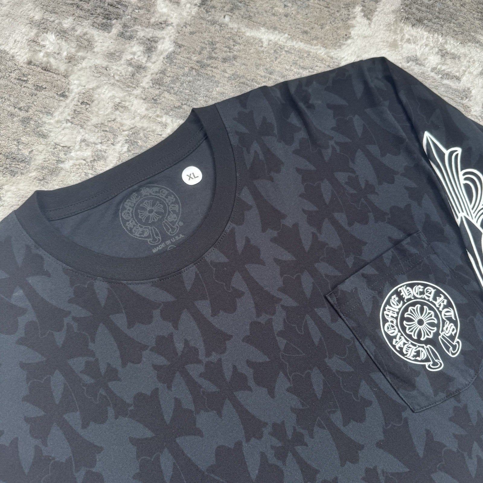 Chrome Hearts Cemetery Cross Monogram Print Long Sleeve Tee Shirt 