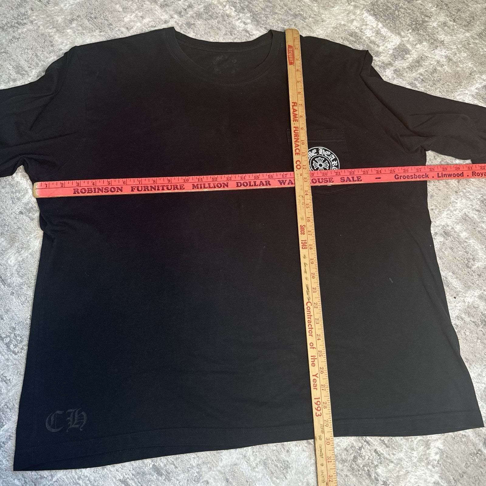 Chrome Hearts Miami Exclusive Floral Sleeve Horseshoe Tee Shirt 