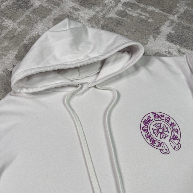 Chrome Hearts Purple Glitter Online Exclusive Horseshoe Pullover Hoodie 