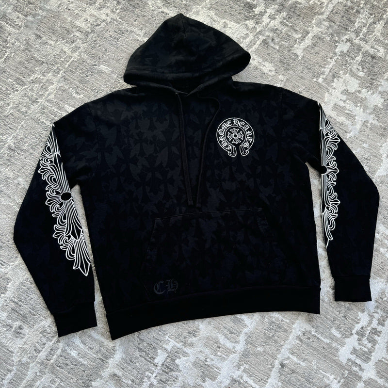 Chrome Hearts Allover Cemetery Cross Print Pullover Hoodie 