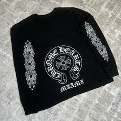 Chrome Hearts Miami Exclusive Floral Sleeve Horseshoe Tee Shirt 