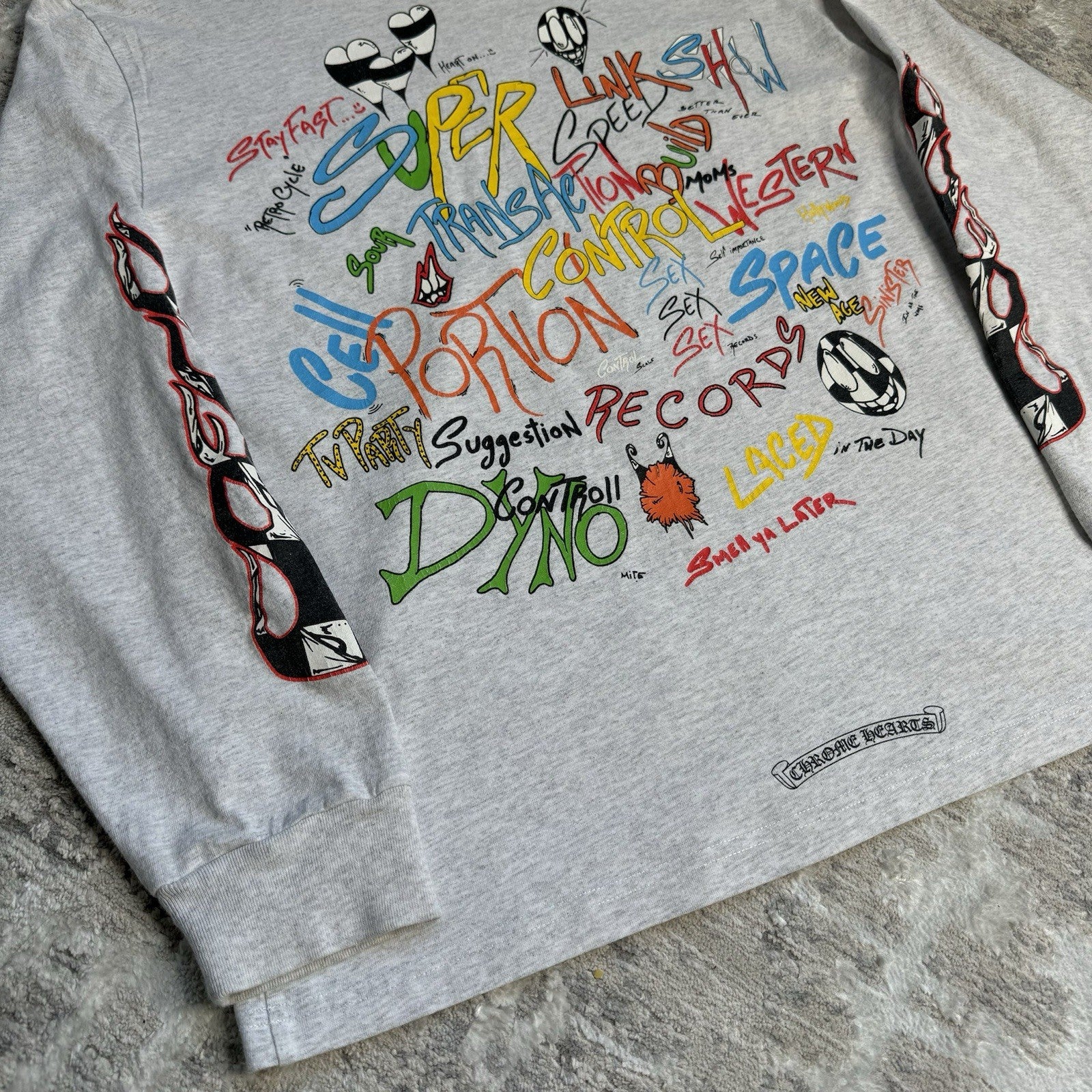 Chrome Hearts Matty Boy Brain Long Sleeve Pocket Tee Shirt 