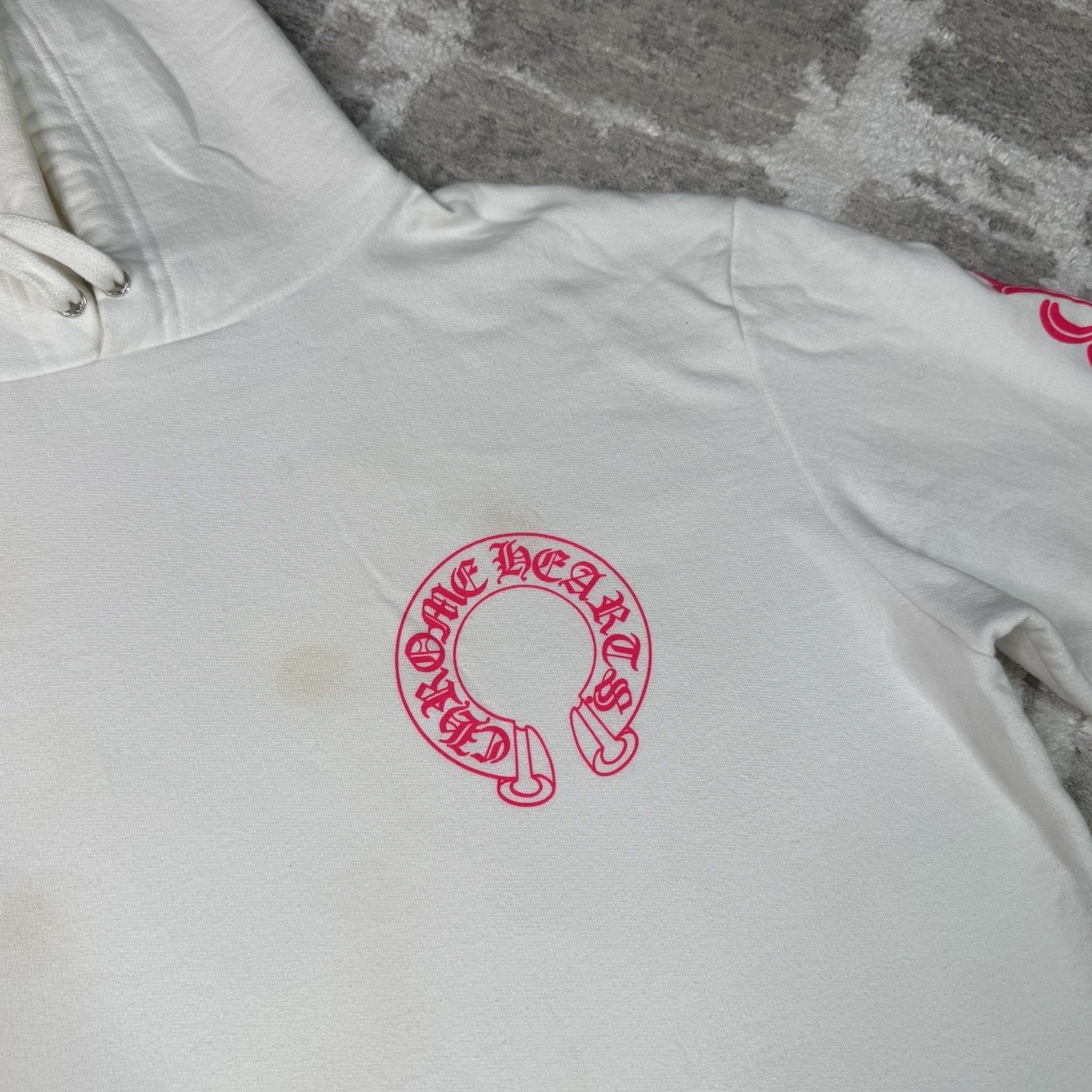 Chrome Hearts Floral Horseshoe Pink Pullover Hoodie 