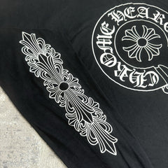 Chrome Hearts Miami Exclusive Floral Sleeve Horseshoe Tee Shirt 