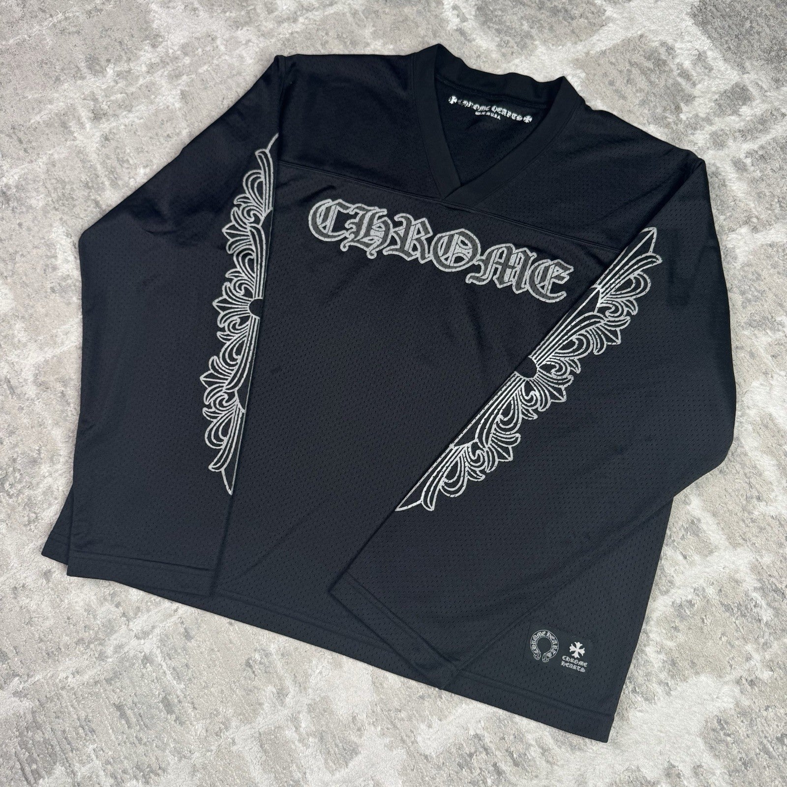 Chrome Hearts Mesh Stadium Floral Long Sleeve Jersey 