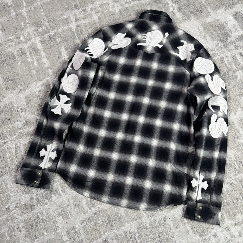 Chrome Hearts Guns N Roses Leather Button Up 