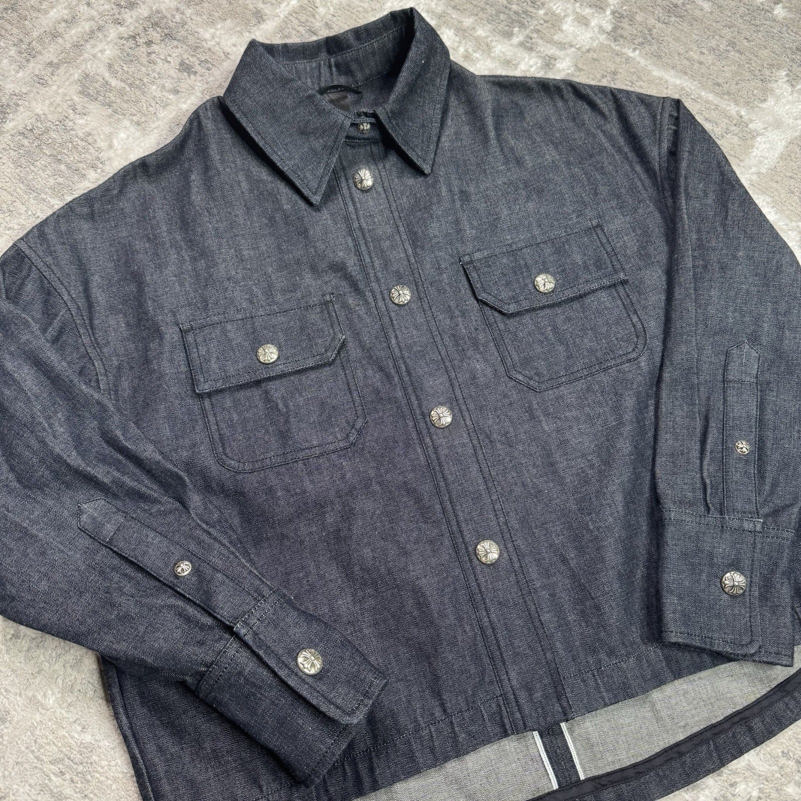 Chrome Hearts Button Up Long Sleeve Work Shirt 