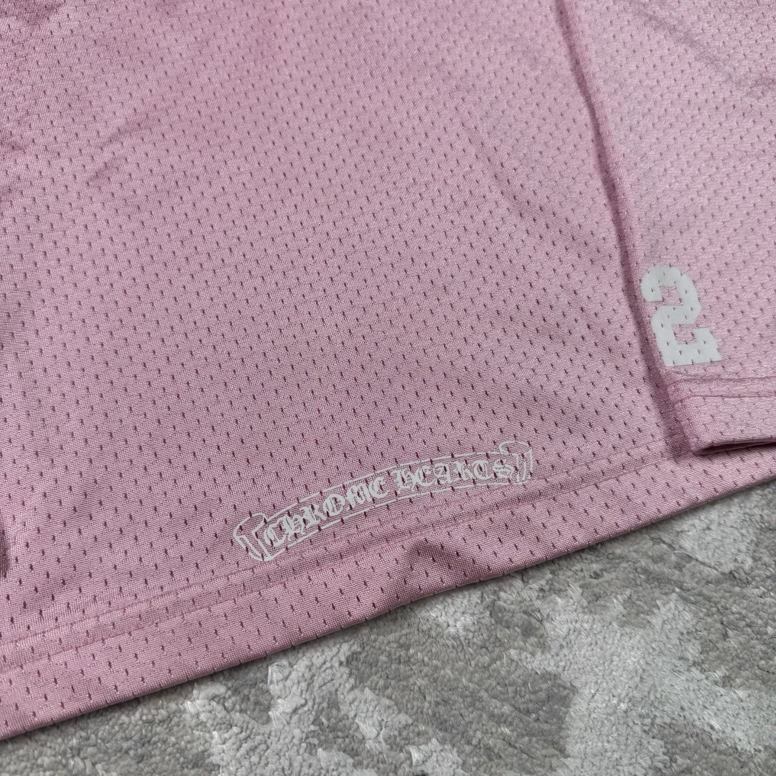 Chrome Hearts Mesh Pink Long Sleeve Stadium Jersey 