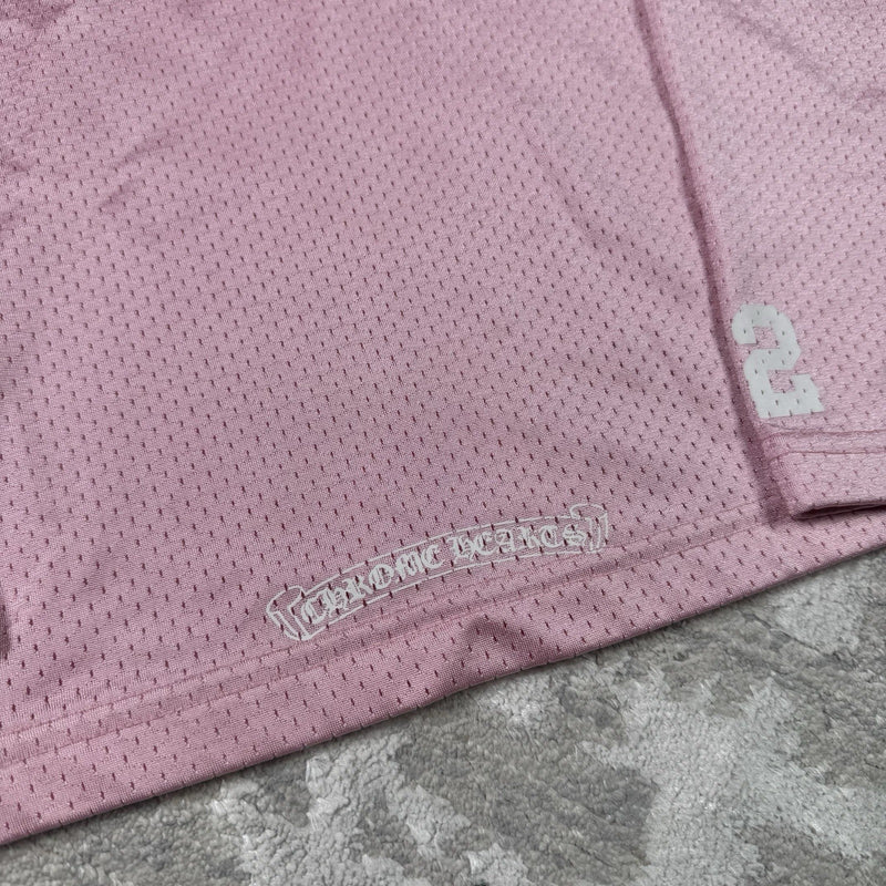 Chrome Hearts Mesh Pink Long Sleeve Stadium Jersey 