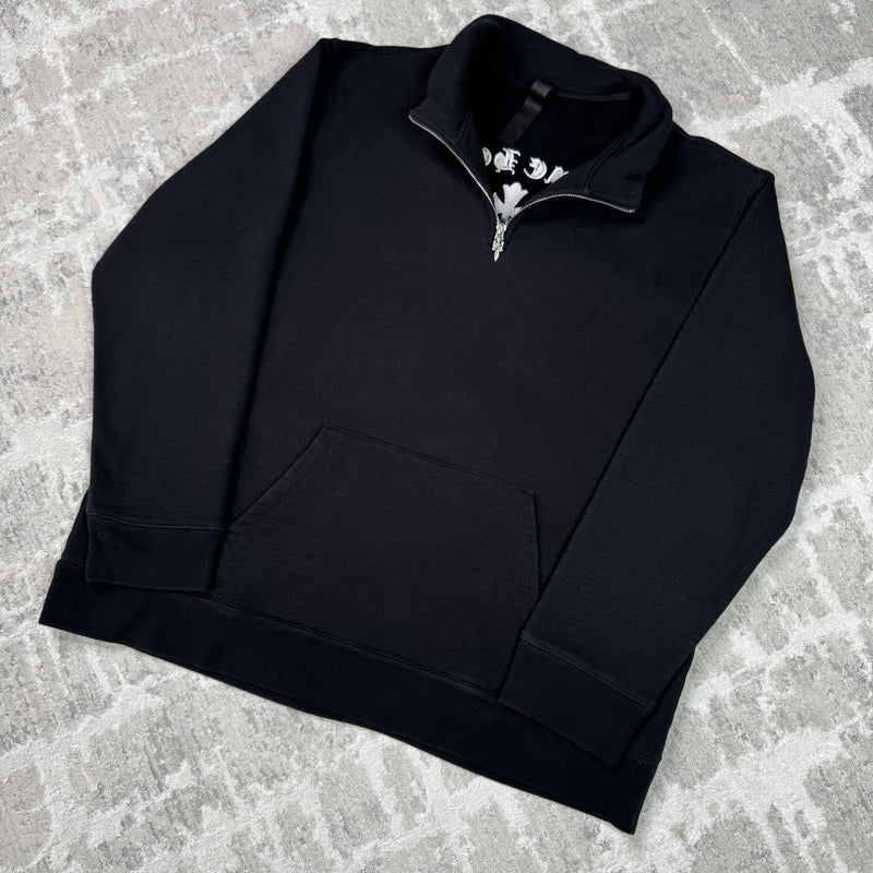 Chrome Hearts King Taco Triple Cross Embroidered Quarter Zip Up Pullover 