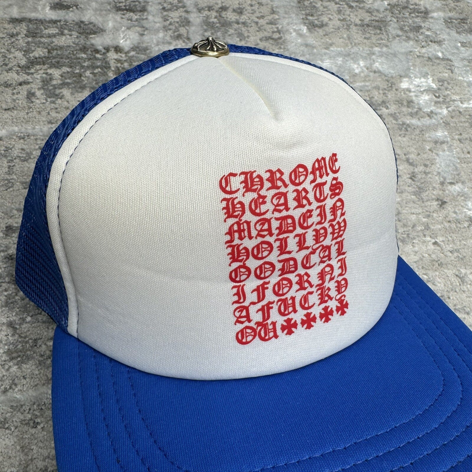 Chrome Hearts Eye Chart Logo Trucker Hat