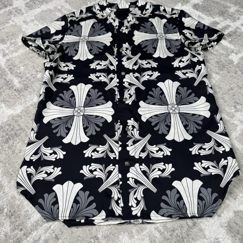 Chrome Hearts Silk Plus Cross Button Up Shirt 