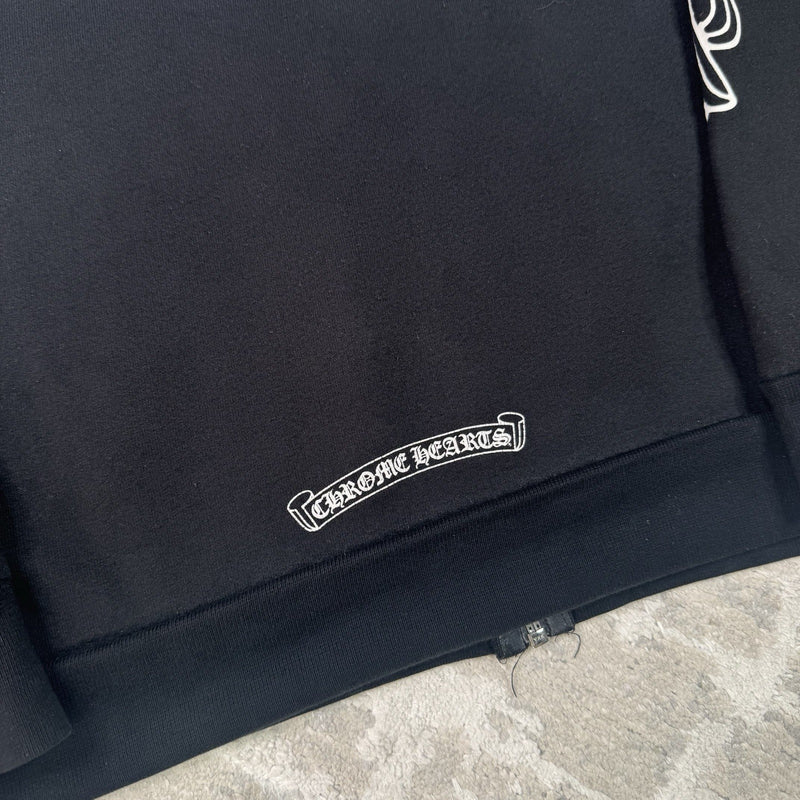 Chrome Hearts Horseshoe Floral Zip Up Hoodie 