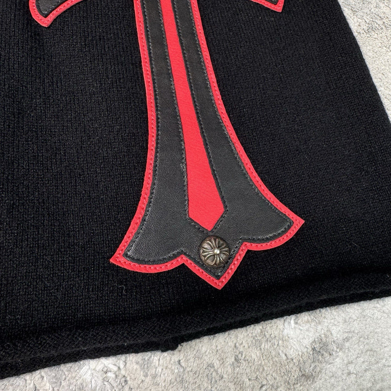 Chrome Hearts Red Cross Cashmere Ski Mask Hat