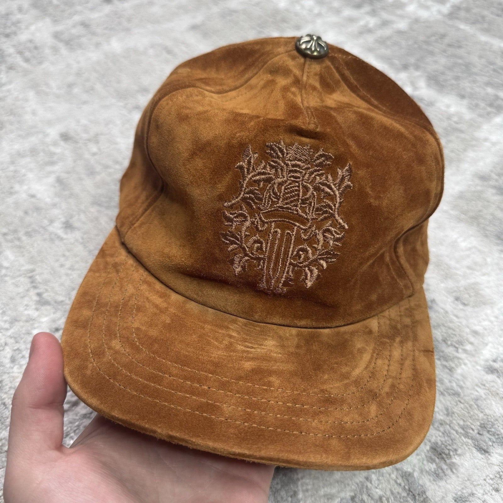 Chrome Hearts Suede Dagger Leather Strap Hat