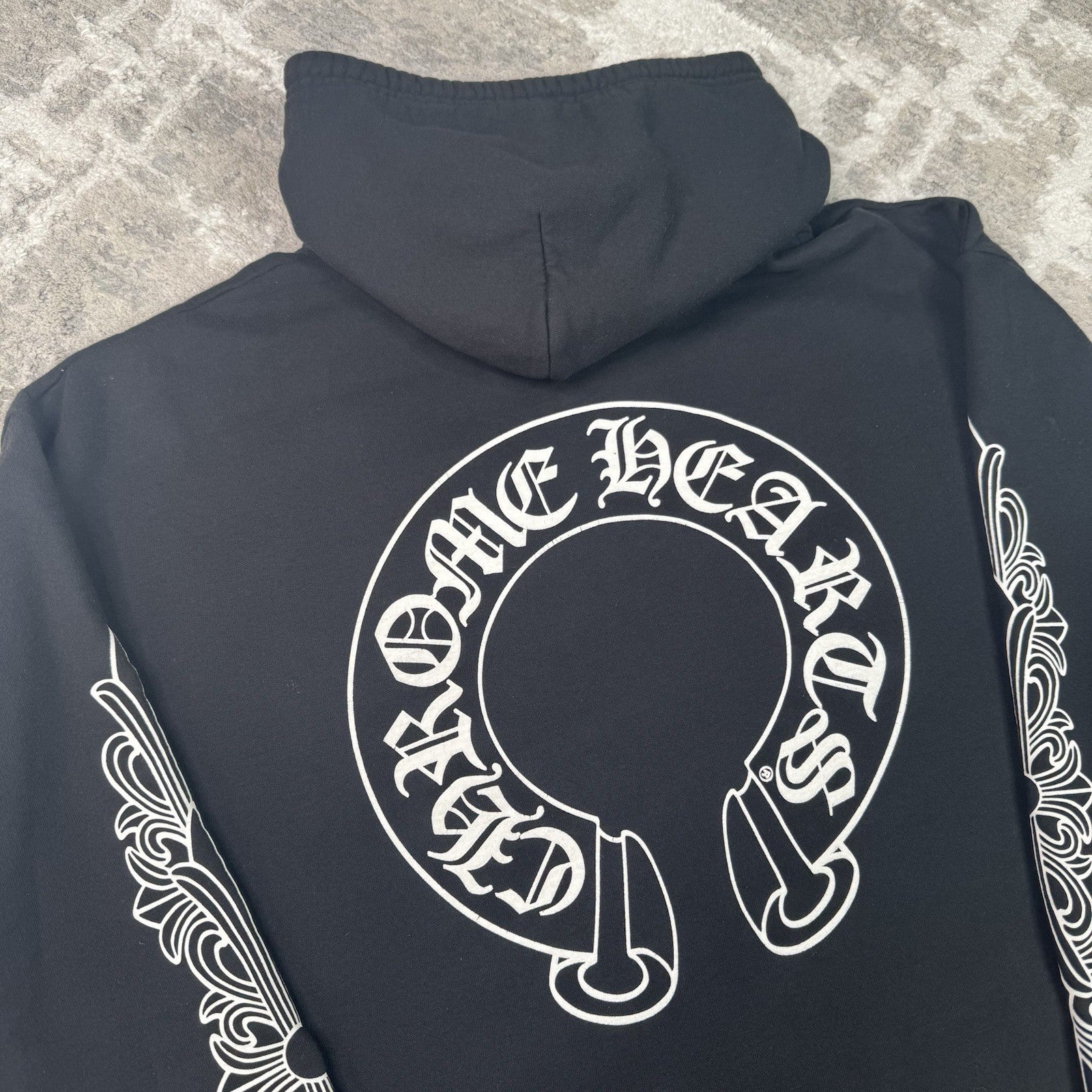 Chrome Hearts Horseshoe Floral Zip Up Hoodie 
