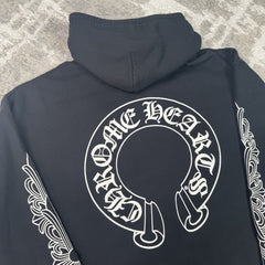 Chrome Hearts Horseshoe Floral Zip Up Hoodie 