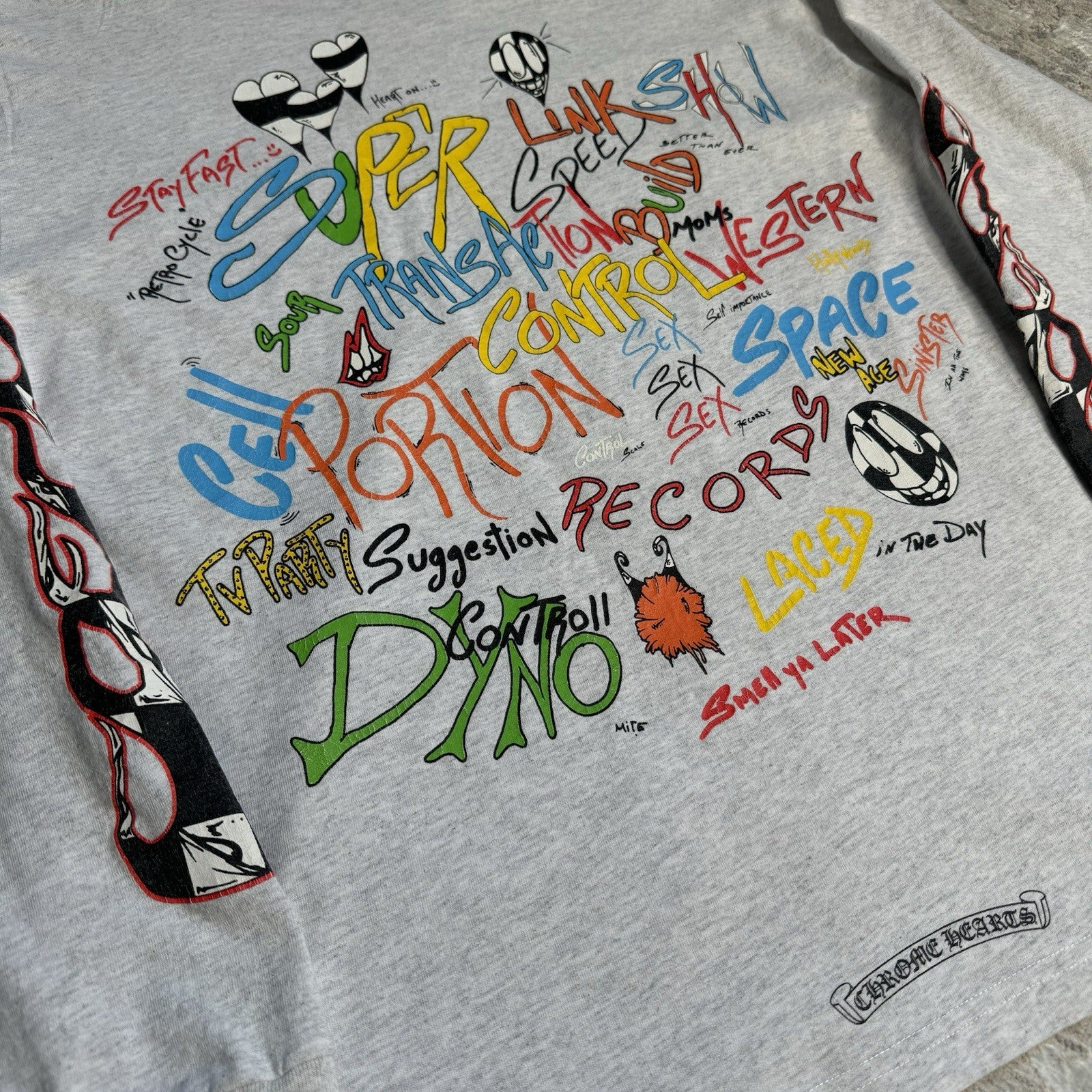Chrome Hearts Matty Boy Brain Long Sleeve Pocket Tee Shirt 