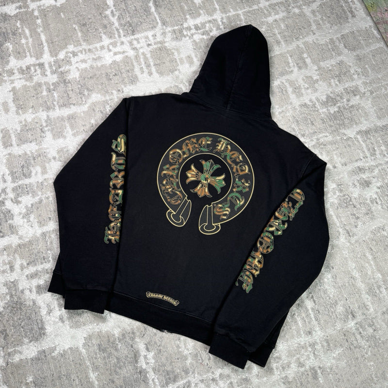 Chrome Hearts Camo Horseshoe Zip Up Hoodie 
