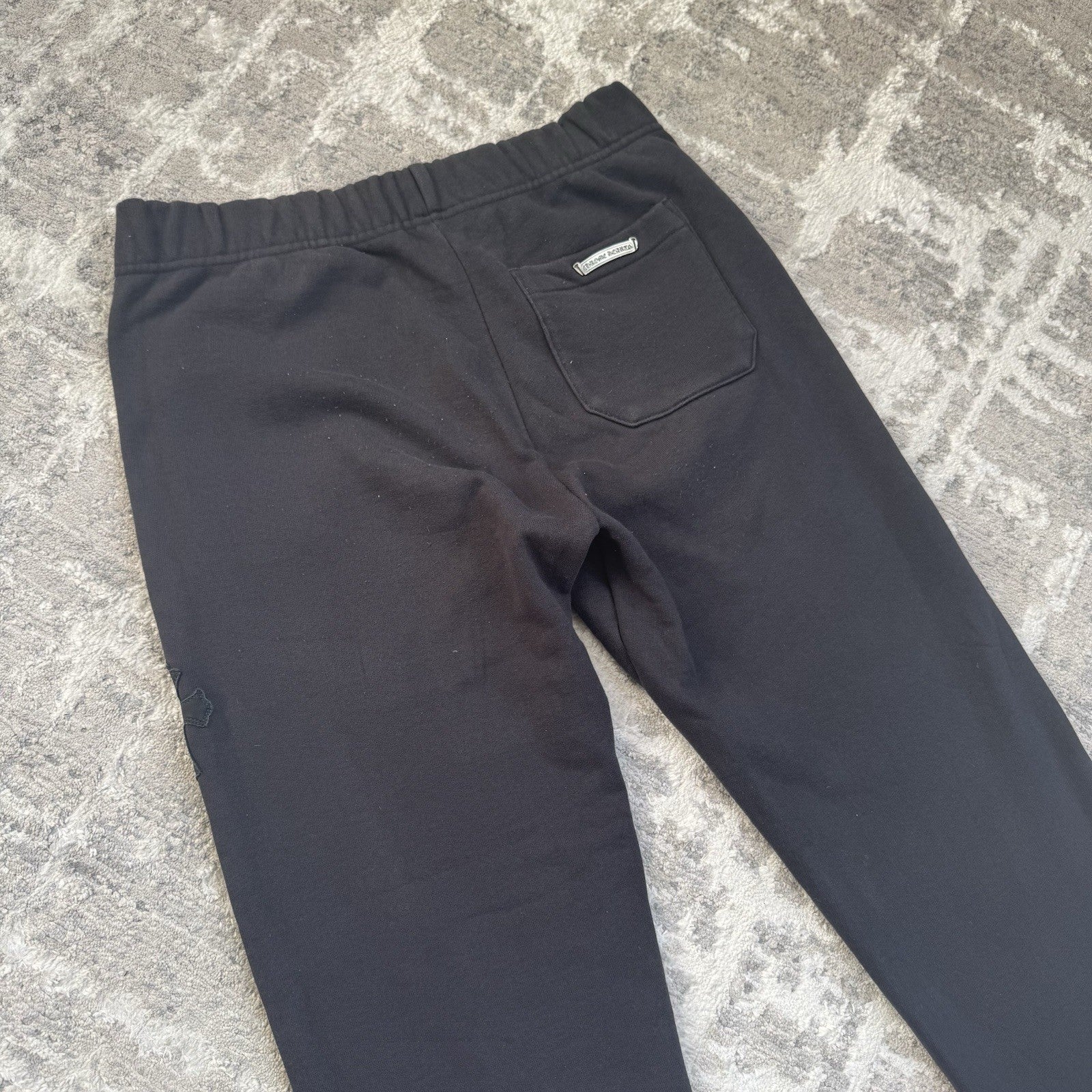 Chrome Hearts Paperjam Leather Triple Cross Patch Sweatpants 