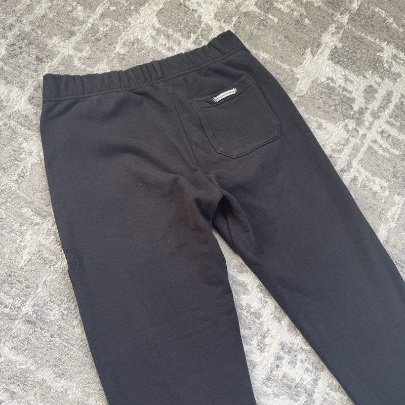 Chrome Hearts Paperjam Leather Triple Cross Patch Sweatpants 