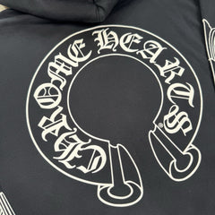 Chrome Hearts Horseshoe Floral Sleeve Pullover Hoodie 