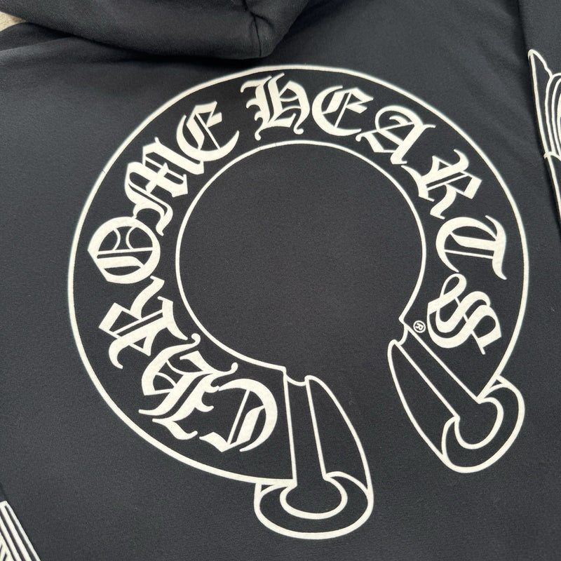 Chrome Hearts Horseshoe Floral Sleeve Pullover Hoodie 