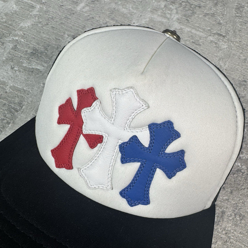 Chrome Hearts Cemetery Lesther Triple Cross Patch Trucker Hat